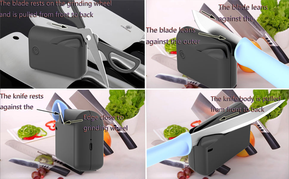 Electric Knife Sharpener, Professional Knife Sharpener for Home, Stages for Kitchen Knives Quick Sharpening & Polishing